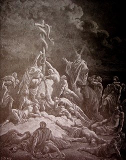 Moses lifted up the Serpent